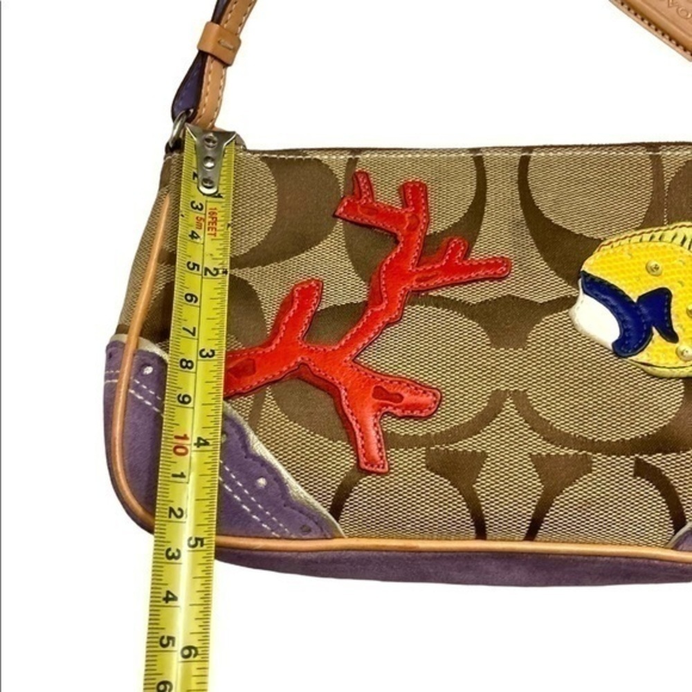 Coach Hobo 1491 Limited Edition Applique Fish Brown Purple Leather Suede bag - Picture 4 of 13